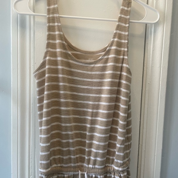 Aerie Striped Tan and White Jumpsuit with Pockets - Picture 3 of 7